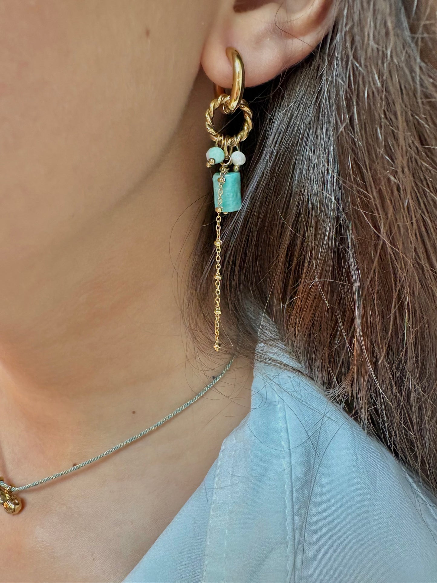 boucles d’oreilles en acier inoxydable