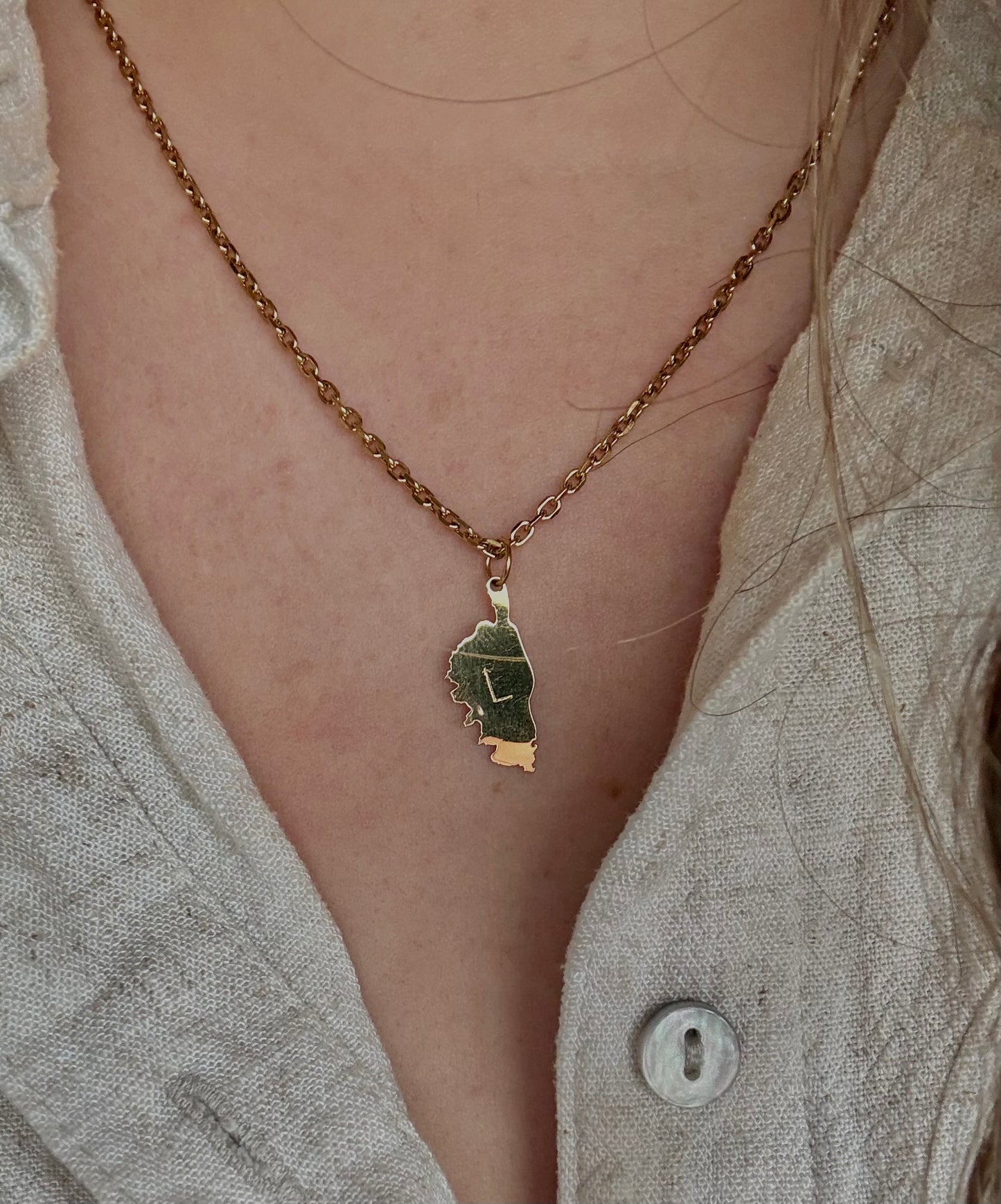 Pendentif Corse Personnalisé Initiale | Ghisonaccia 