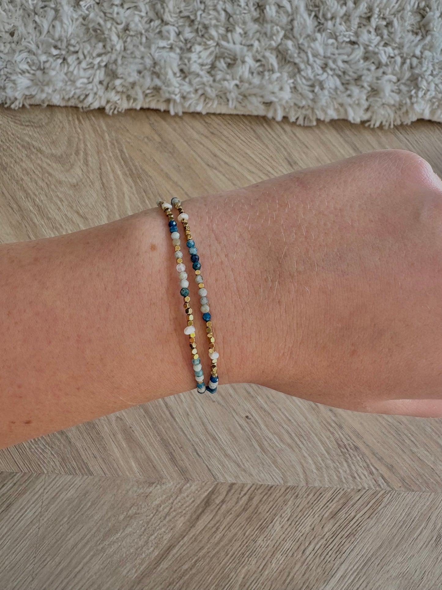 Bracelet en acier, inoxydable et pierres naturelles, perles d’eau douce | Isis
