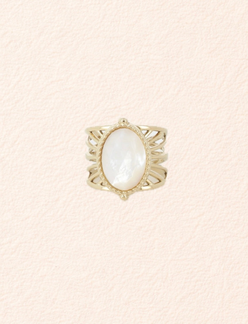 Bague en acier inoxydable nacre | Corinne