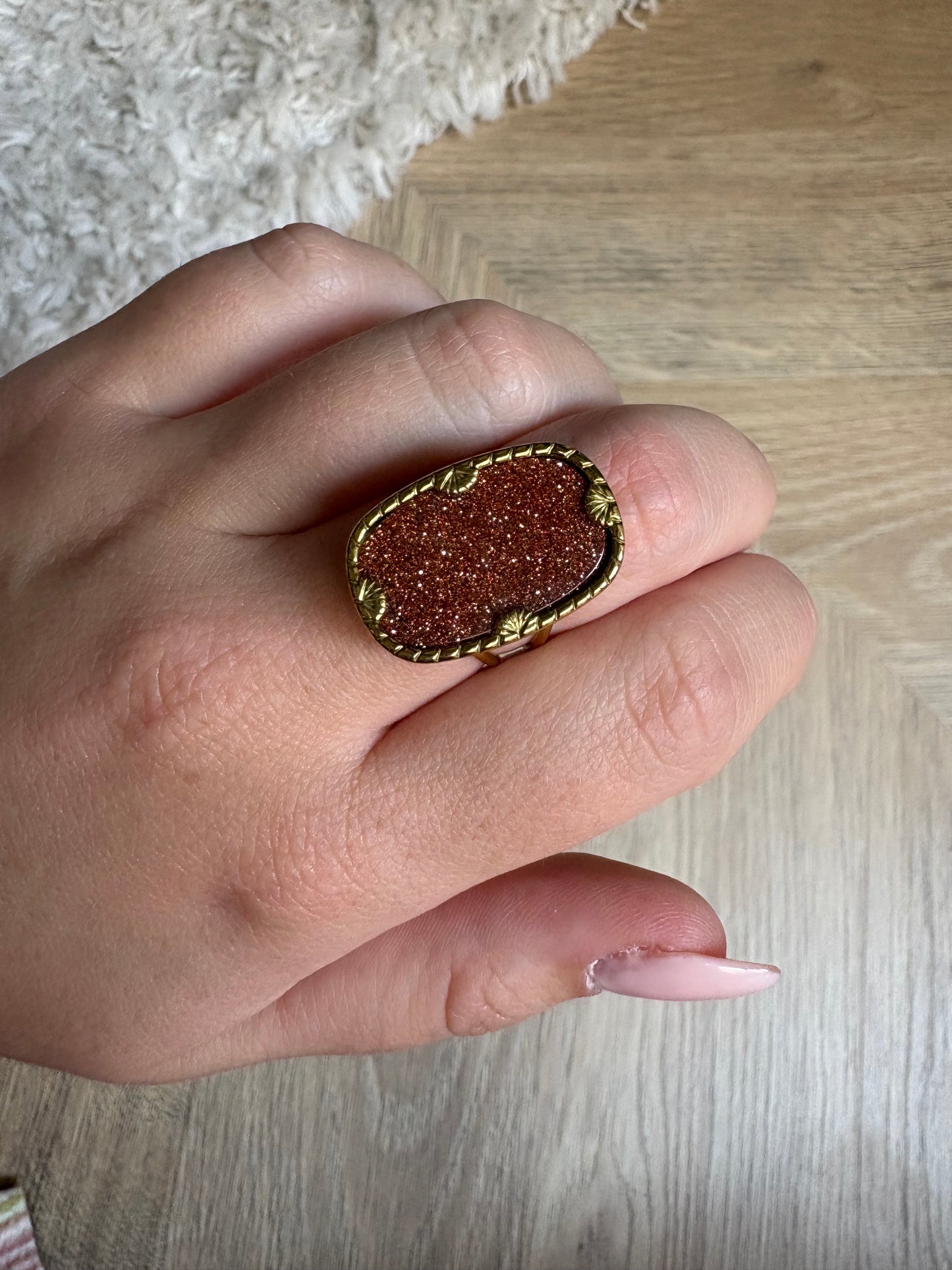Bague en acier inoxydable et pierre naturelle | Gaïa