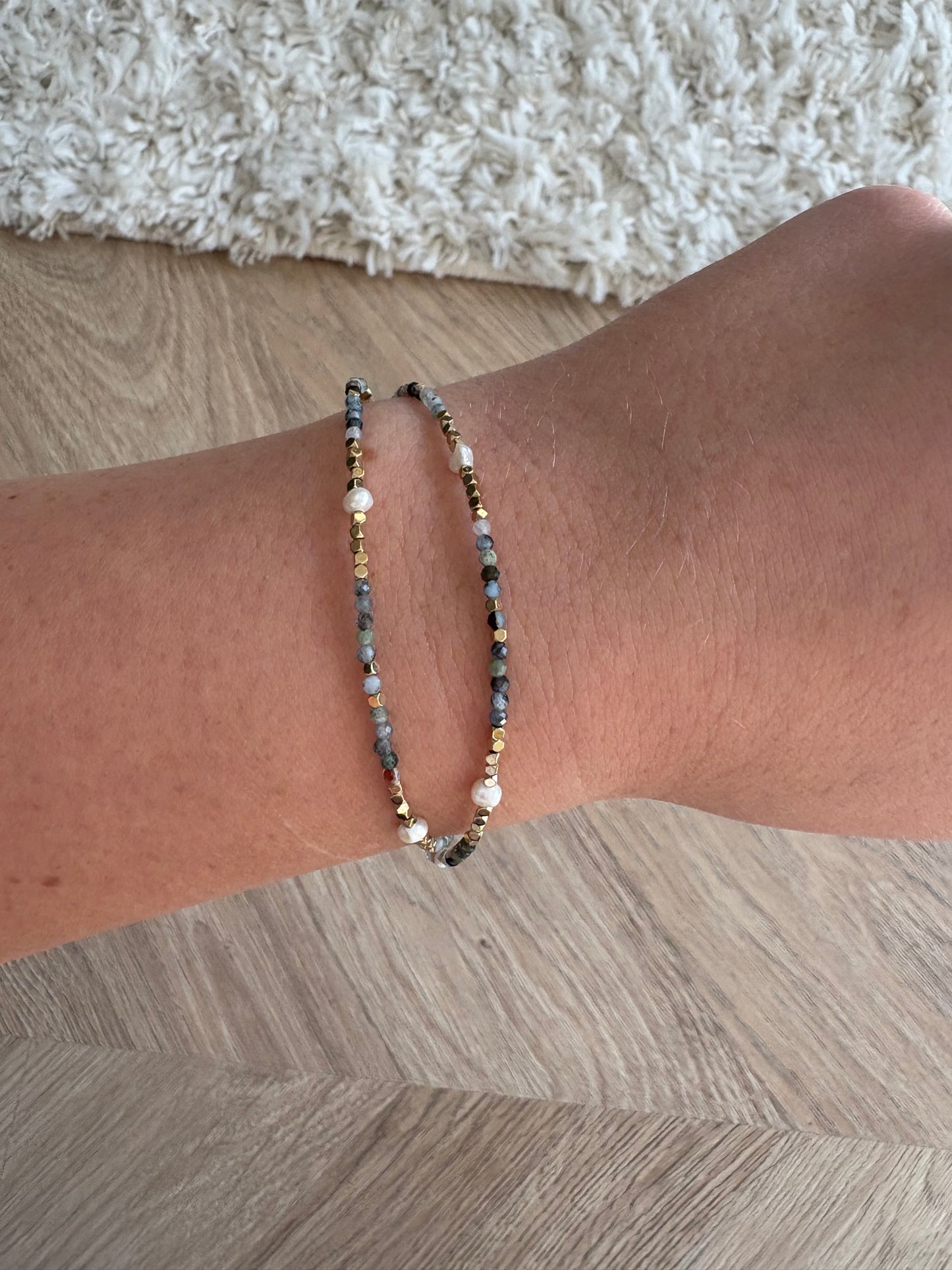Bracelet en acier inoxydable pierres naturelles et perles d’eau douce | Isis