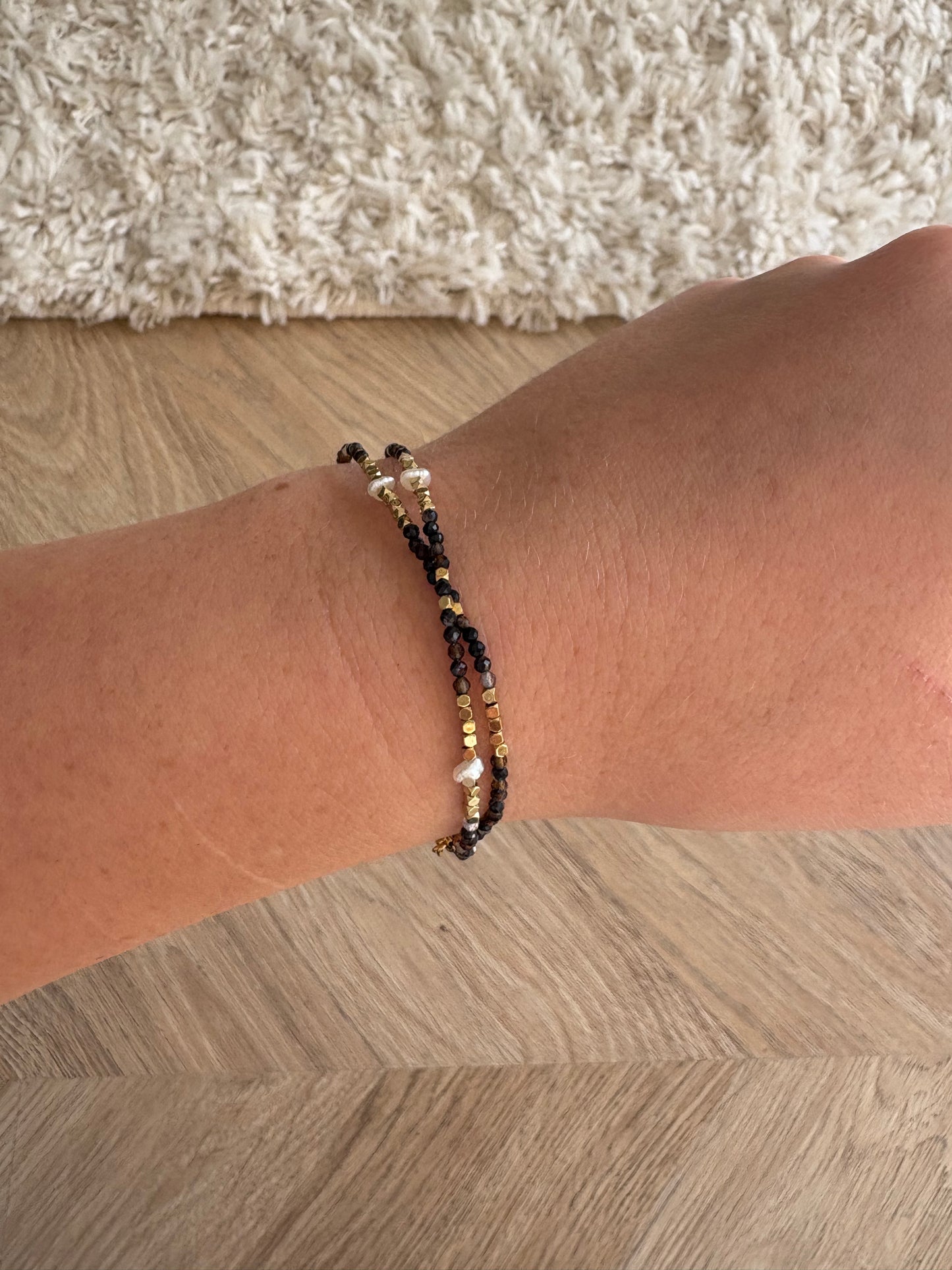 Bracelet en acier inoxydable pierres naturelles et perles d’eau douce | Isis