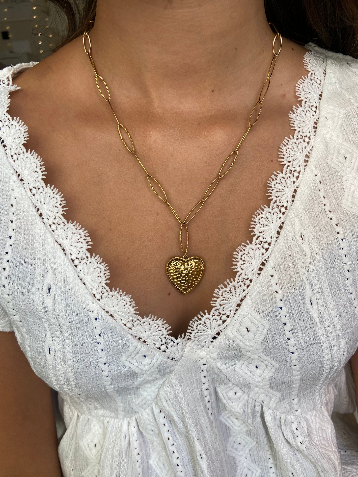 Collier en acier inoxydable création | Cœur