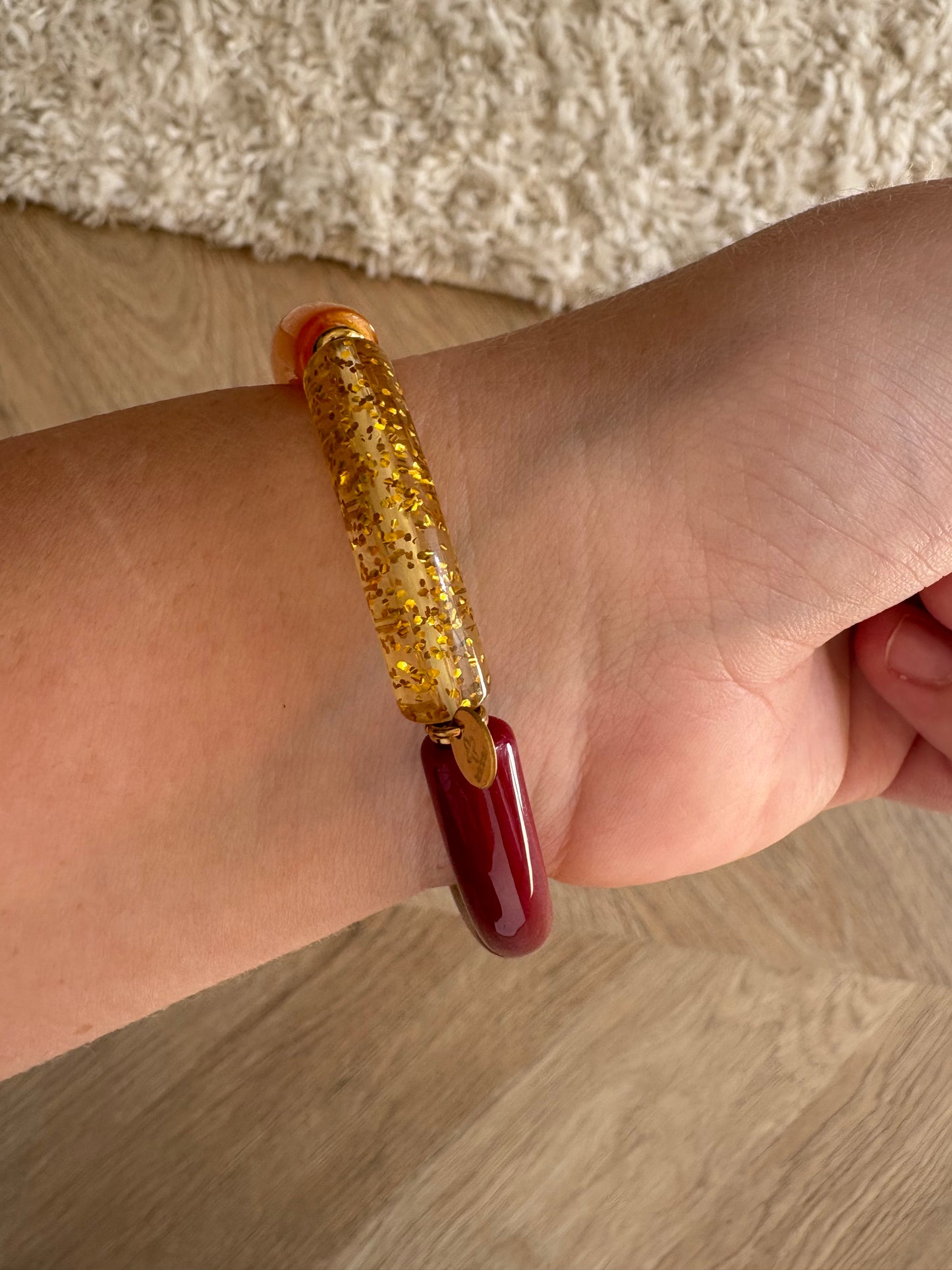 Bracelet en perles et acier inoxydable | Amour