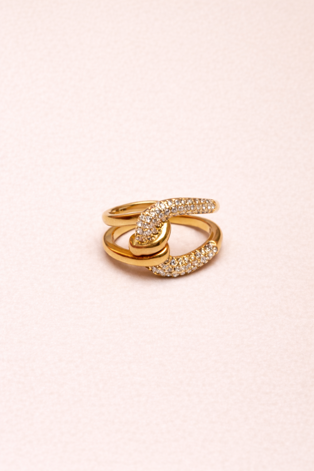 Bague en acier inoxydable strass | Lydie