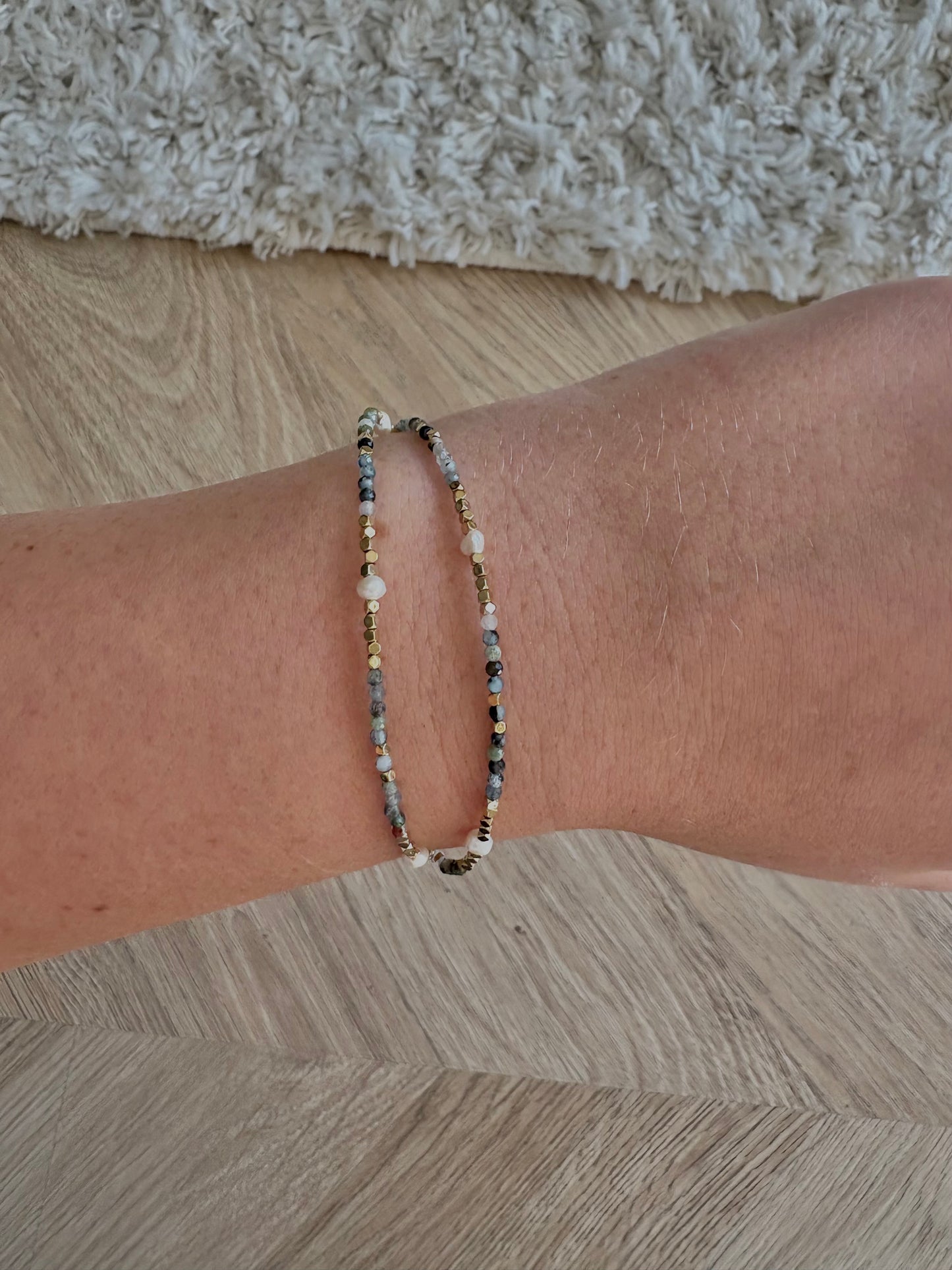 Bracelet en acier inoxydable pierres naturelles et perles d’eau douce | Isis