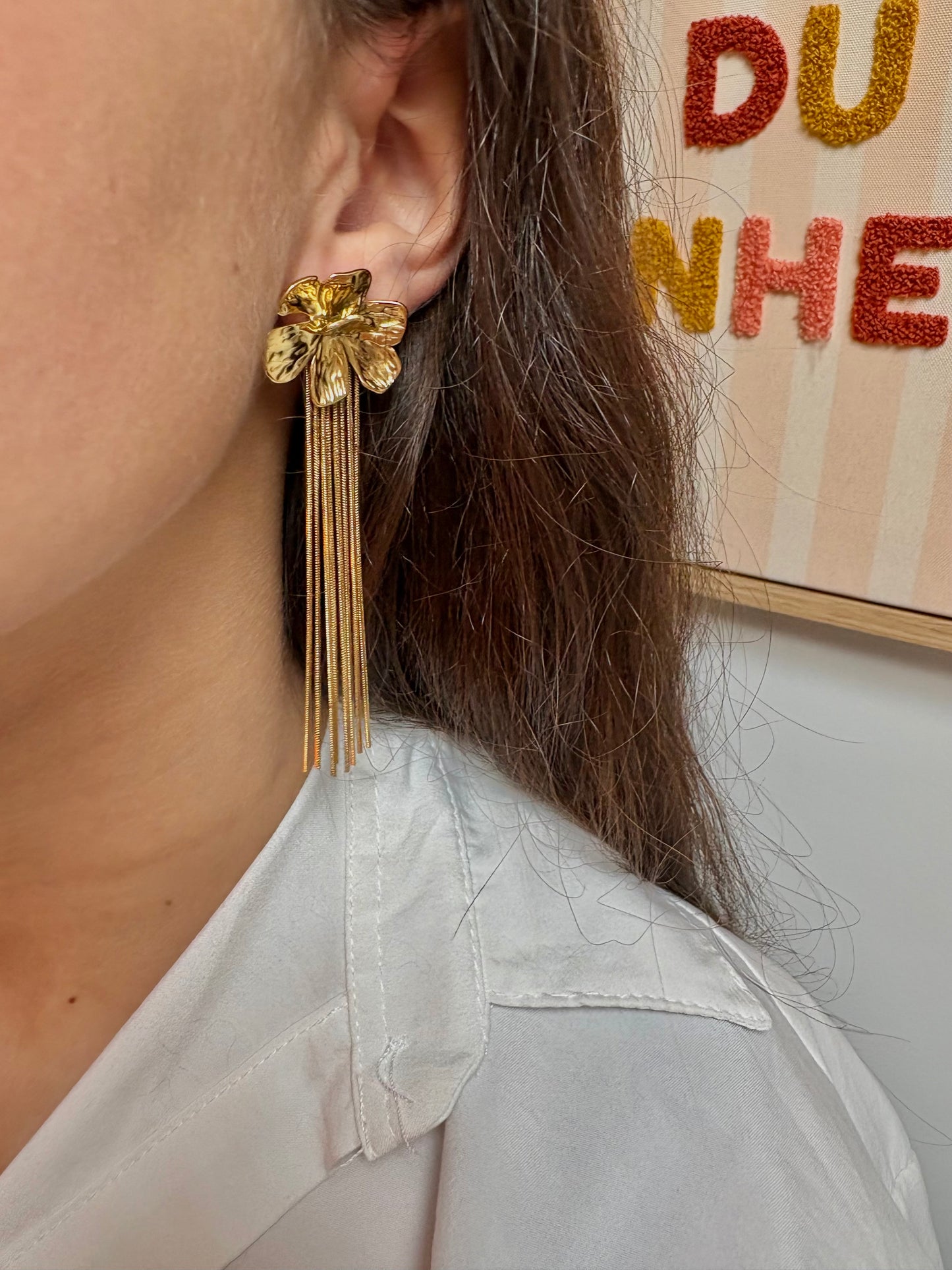 Boucles d’oreille pendantes en acier inoxydable | Naya