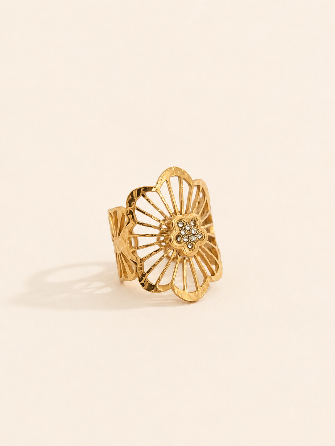 Bague en acier inoxydable à strass | Eireen