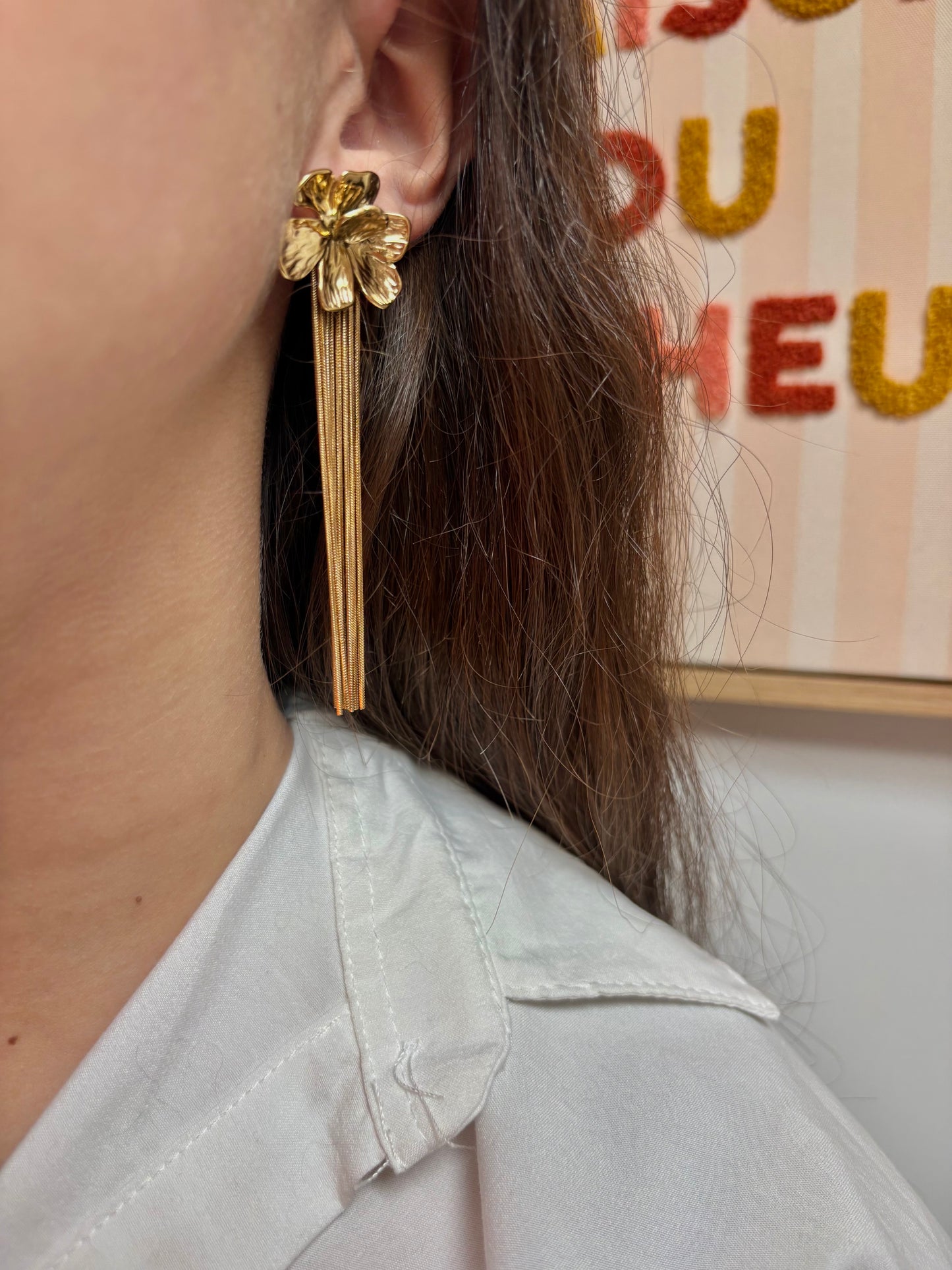 Boucles d’oreille pendantes en acier inoxydable | Naya