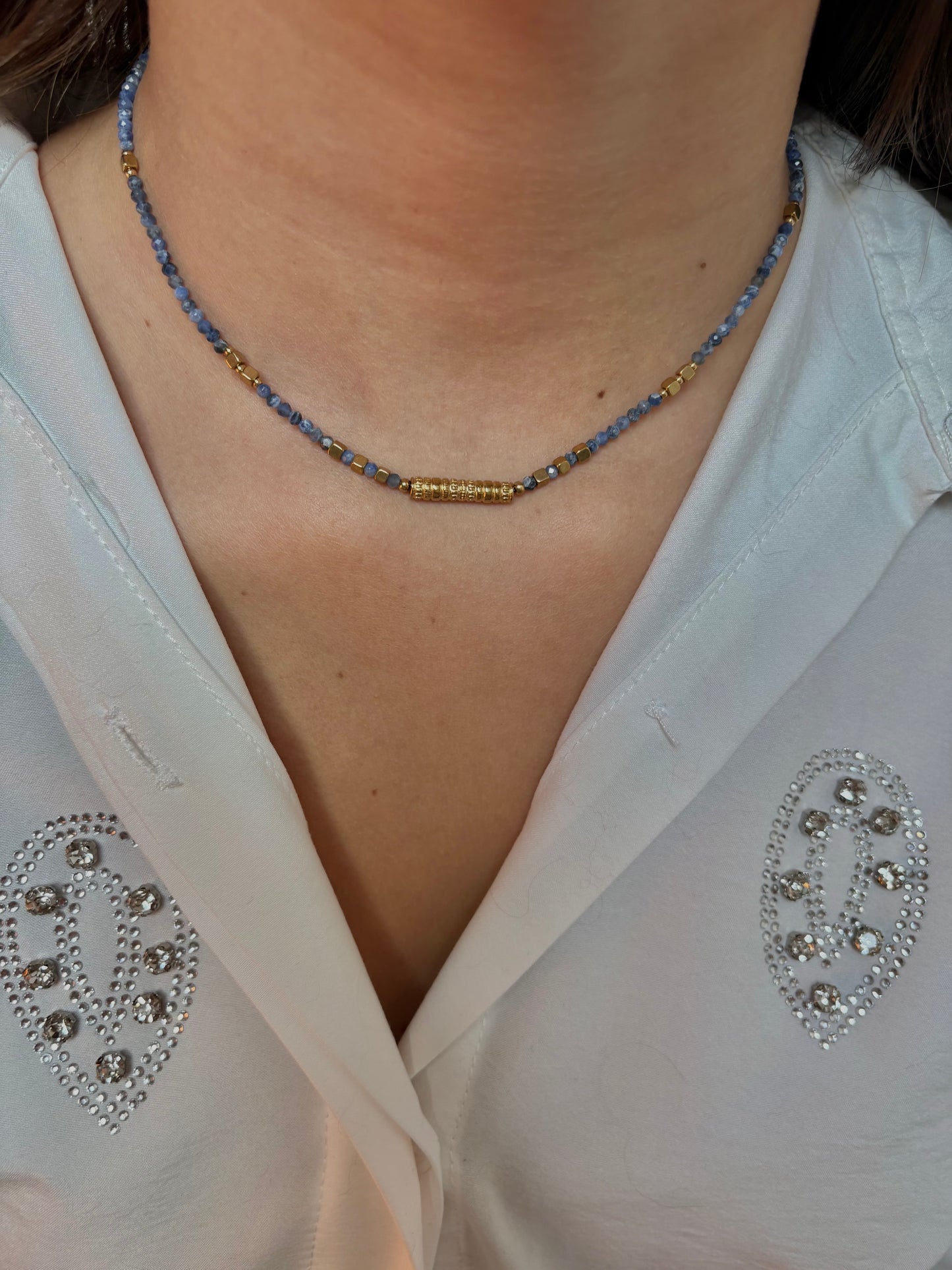 Collier en acier inoxydable et pierre naturelle | Tatiana