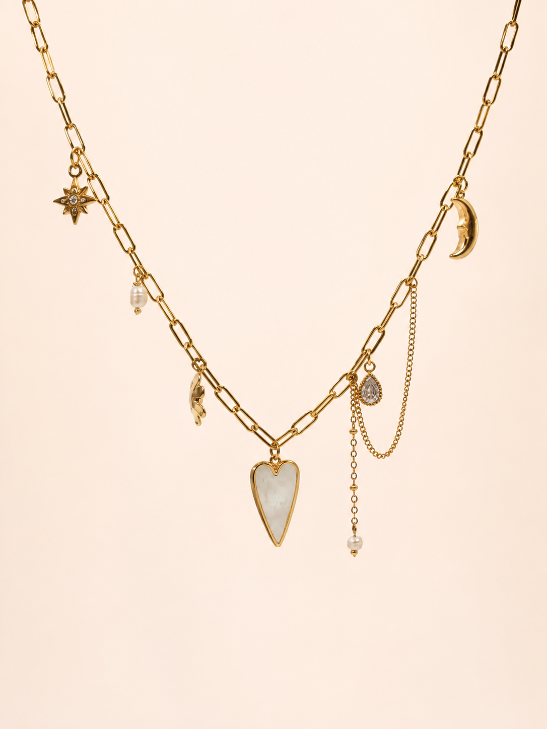 Collier en acier inoxydable et nacre | Apolline