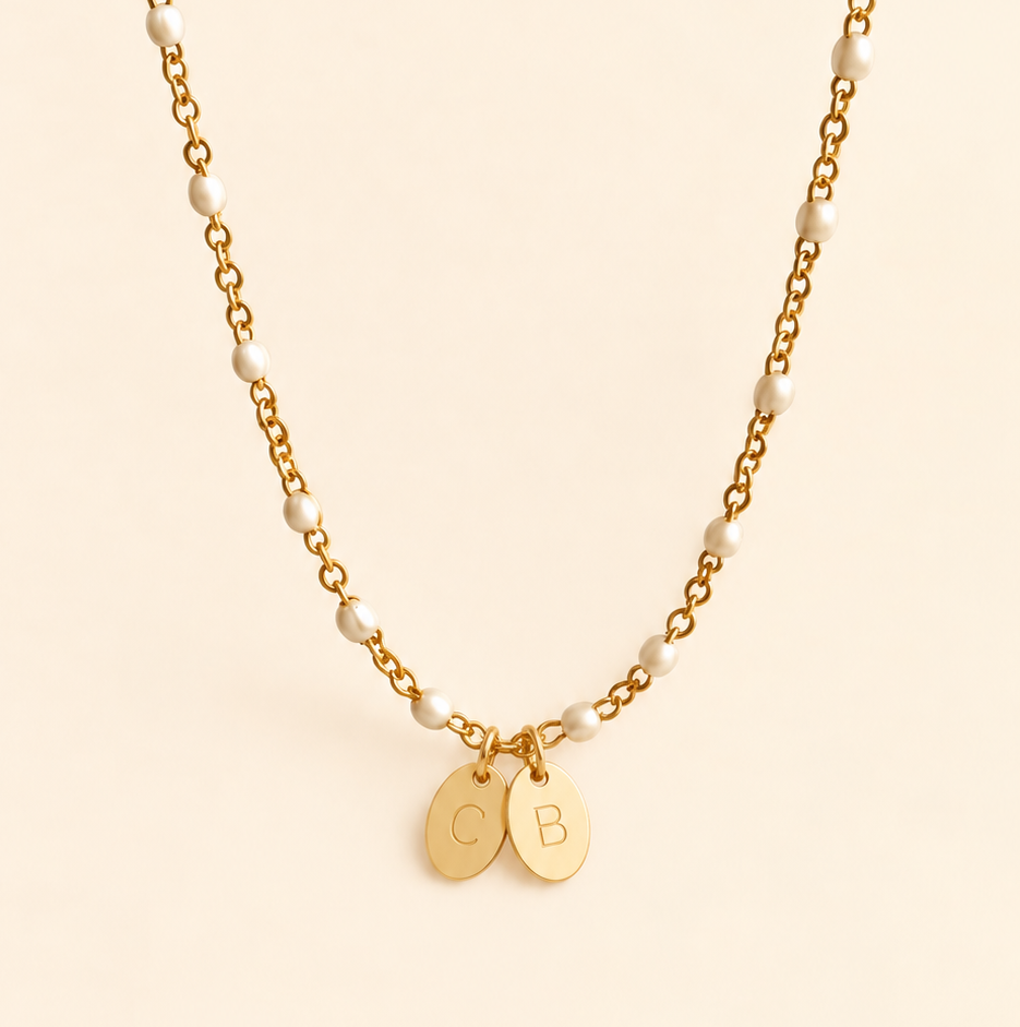 Collier pendentifs deux initiales