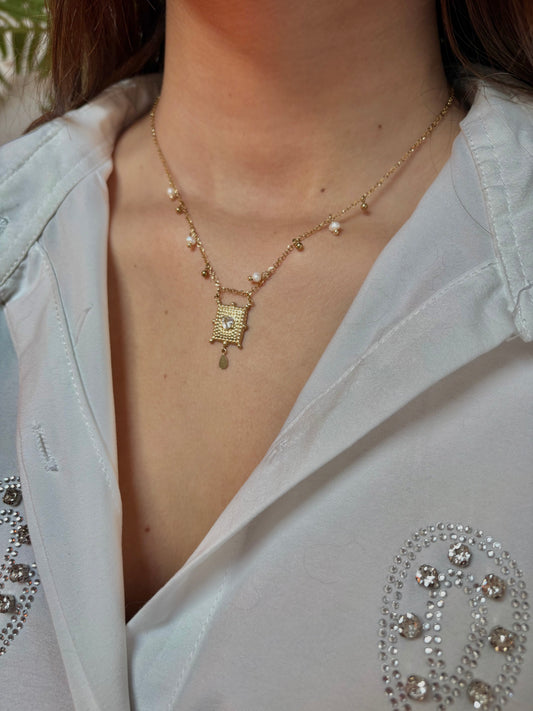 Collier en acier inoxydable et perles de culture | Luna
