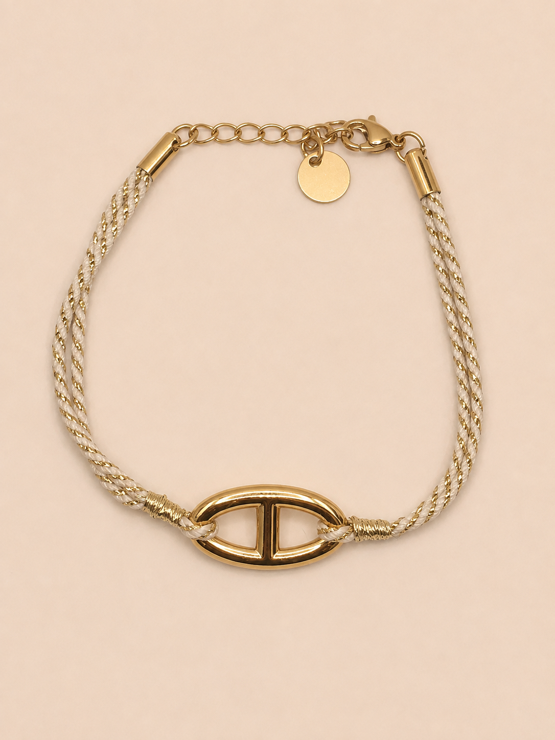 Bracelet cordon et en acier inoxydable | Clarisse
