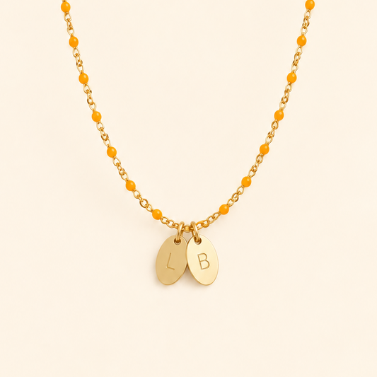 Collier initiales deux pendentifs