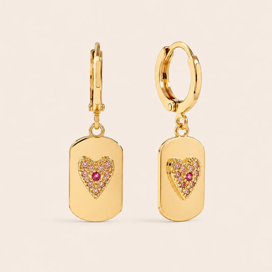Boucles d’oreilles plaqué or 14k cœur | Ella