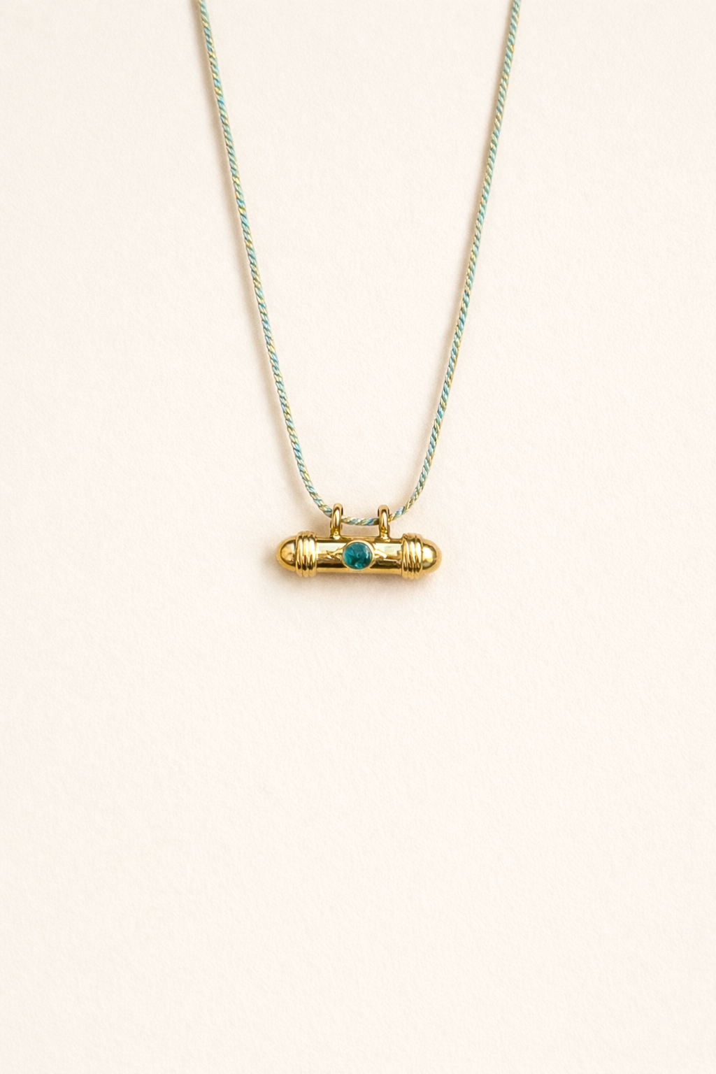 Collier cordon en acier inoxydable et pierre turquoise africaine | Maïa