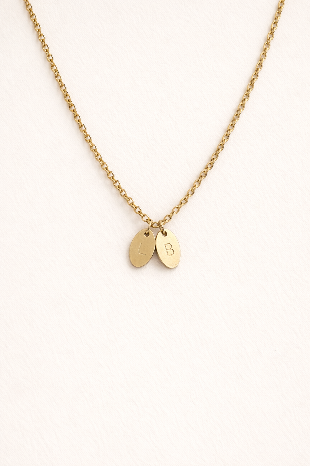 Collier initiales deux pendentifs