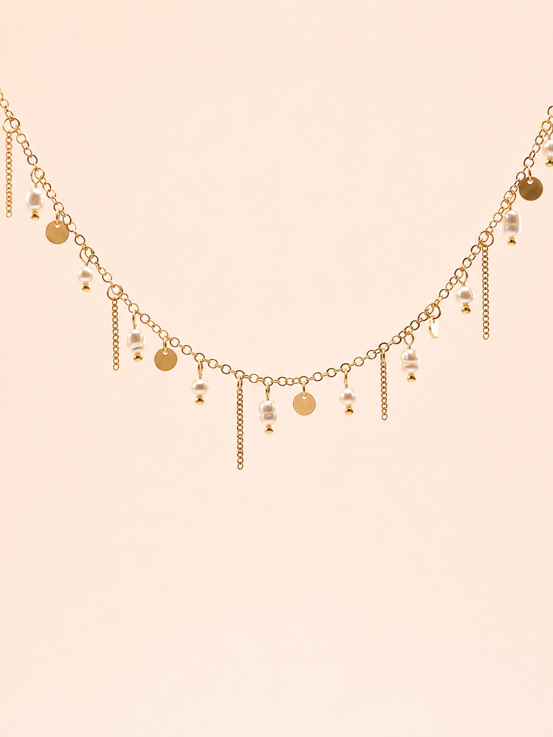Collier en acier inoxydable nacre |     Lélia