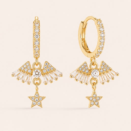 Boucles d’oreilles en plaqué or 14k |Camélia
