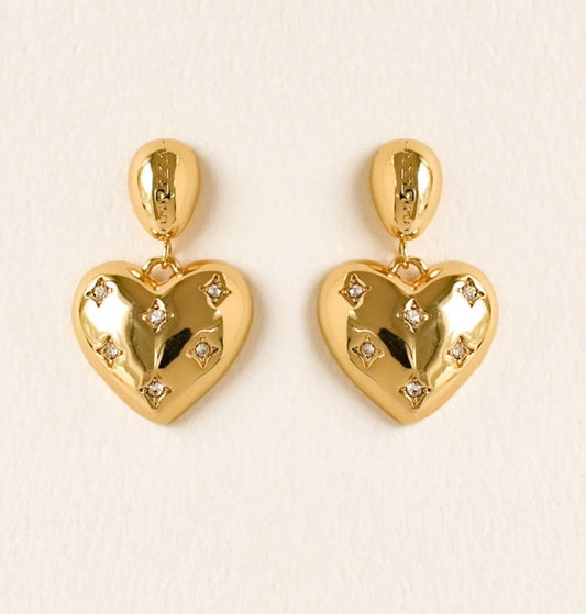 Boucles d’oreilles en acier inoxydable coeur | Mila
