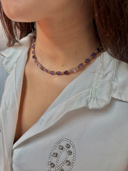 Collier en acier inoxydable et pierre naturelle | Samira