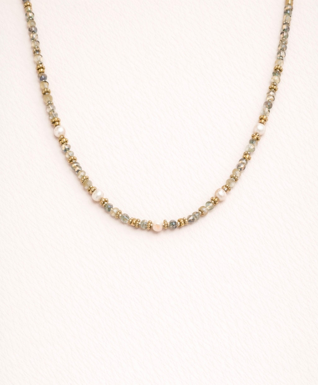 Collier en acier inoxydable et pierre naturelle | Suzanne