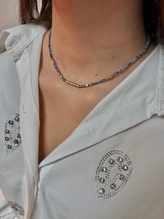 Collier en acier inoxydable et pierre naturelle | Tatiana