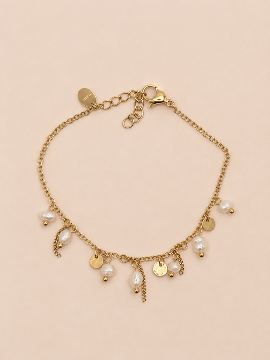Bracelet en acier inoxydable et perles d’eau douce | Emma