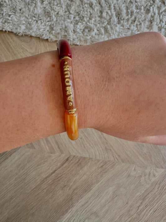 Bracelet en perles et acier inoxydable | Amour￼