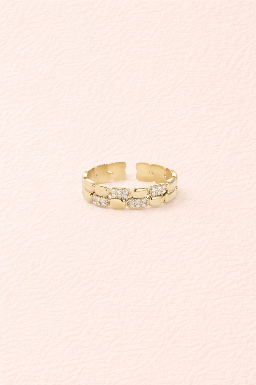 Bague en acier inoxydable à strass | Eireen