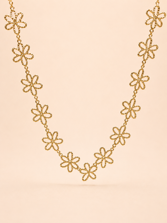 Collier fleur en acier inoxydable | Candie