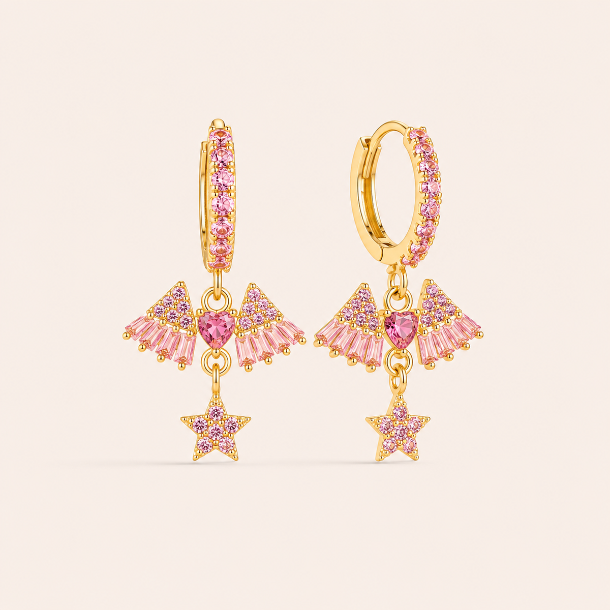 Boucles d’oreilles en plaqué or 14k |Camélia