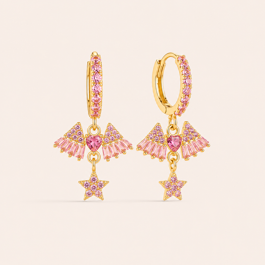 Boucles d’oreilles en plaqué or 14k |Camélia