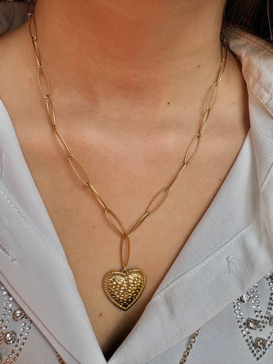 Collier en acier inoxydable création | Cœur