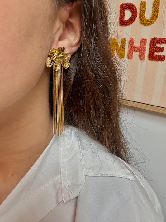 Boucles d’oreille pendantes en acier inoxydable | Naya