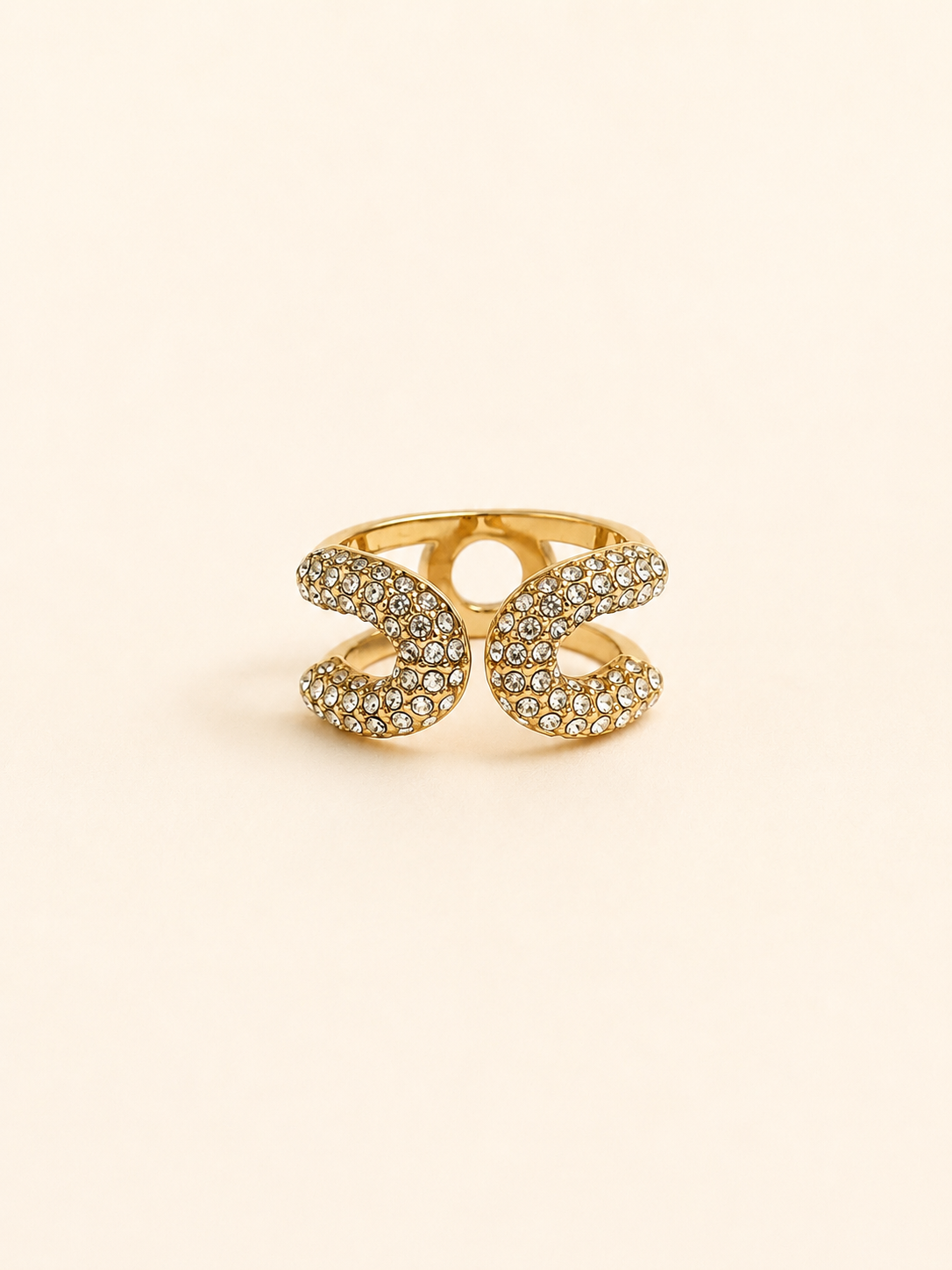 Bague en acier inoxydable strass | Lydie