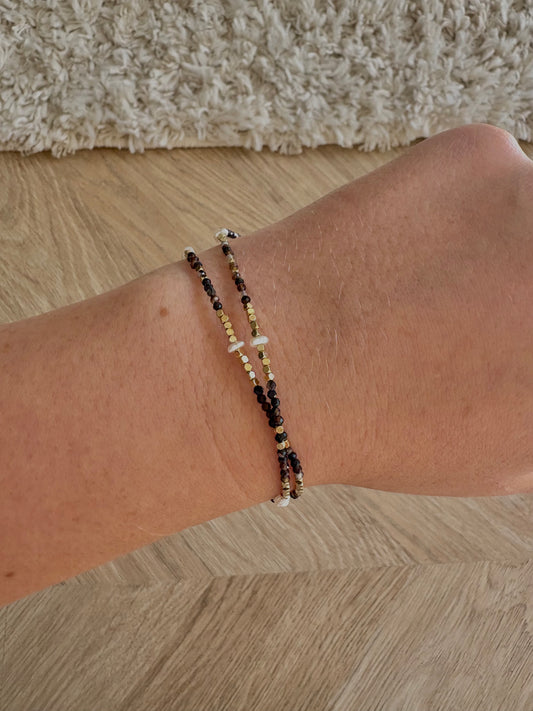 Bracelet en acier inoxydable pierres naturelles et perles d’eau douce | Isis