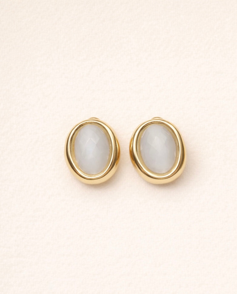 Boucles d’oreilles en acier inoxydable et pierre naturelle | Juliette