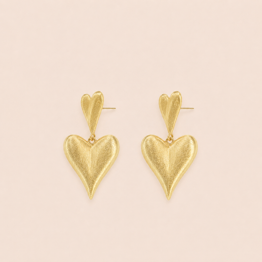 Boucles d’oreilles en acier inoxydable cœur | Anaïs