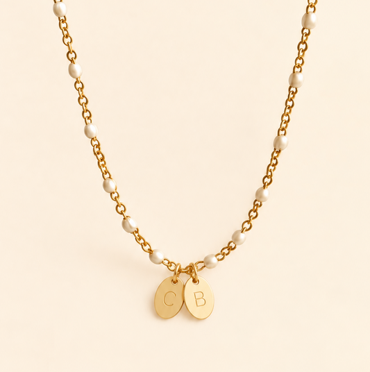 Collier pendentifs deux initiales
