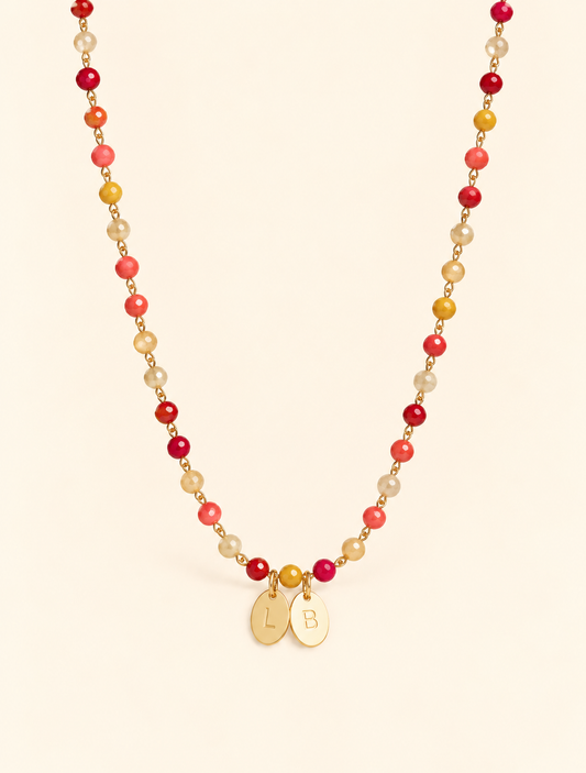 Collier pendentifs deux initiales